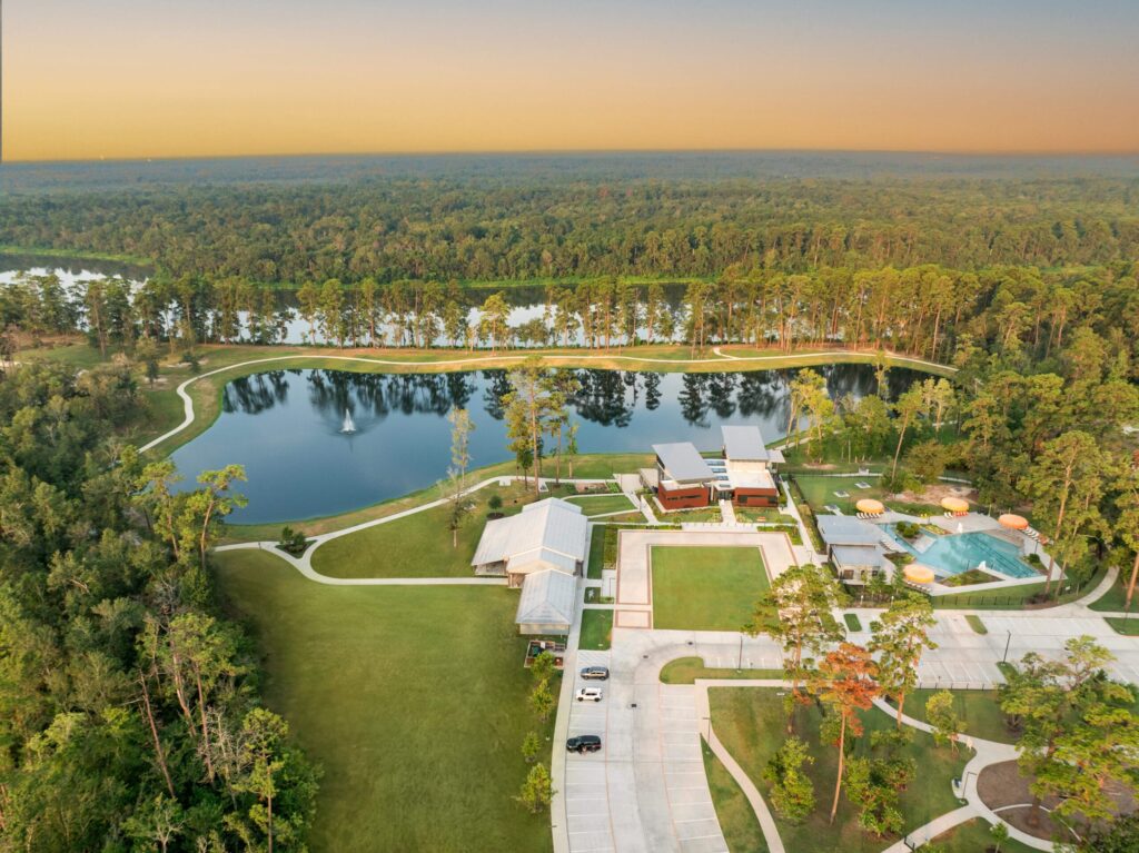 overhead shot of planned community amenity center