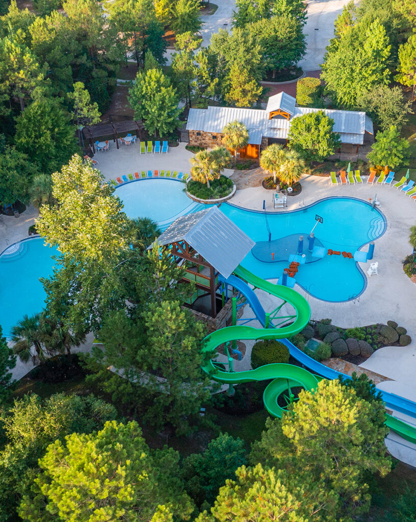 overhead shot of woodforest pool