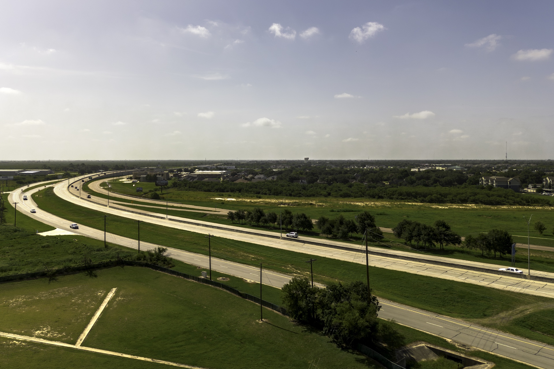 aerial shot of a highway